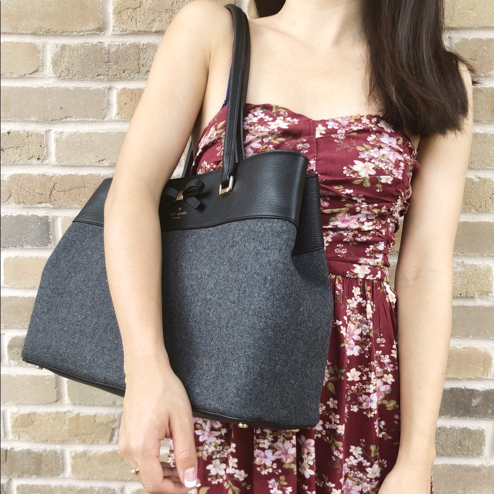 Gaby’sBags👜💕NWT Kate Spade Large Tote felt Bow - Picture 4 of 8